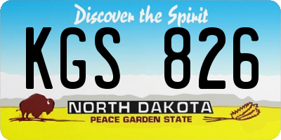 ND license plate KGS826