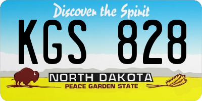 ND license plate KGS828