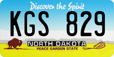 ND license plate KGS829