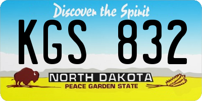 ND license plate KGS832