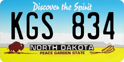 ND license plate KGS834