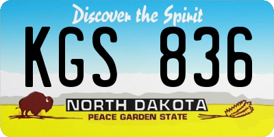 ND license plate KGS836