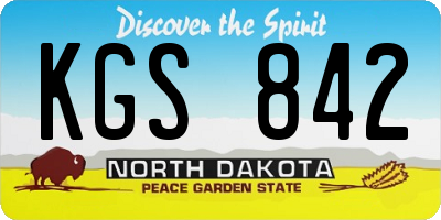 ND license plate KGS842