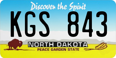 ND license plate KGS843
