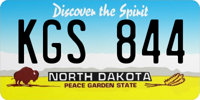 ND license plate KGS844