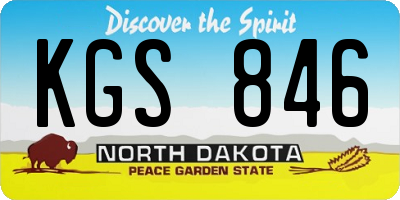 ND license plate KGS846