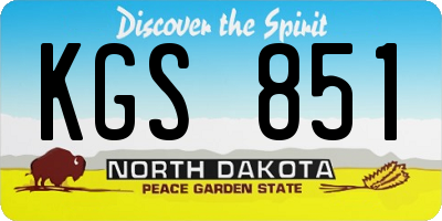 ND license plate KGS851