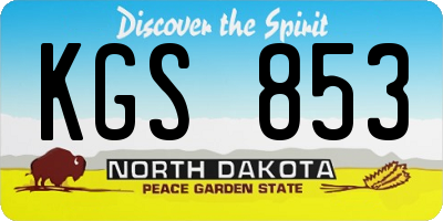ND license plate KGS853