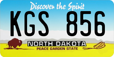 ND license plate KGS856