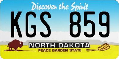 ND license plate KGS859