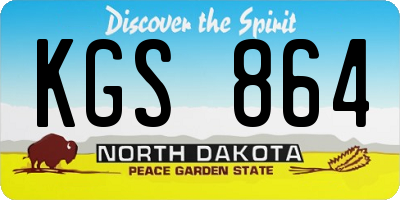 ND license plate KGS864