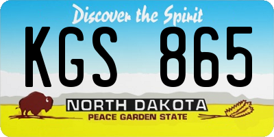 ND license plate KGS865