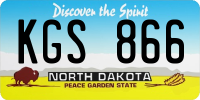ND license plate KGS866