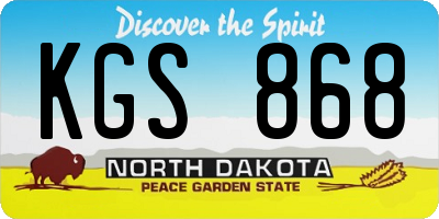 ND license plate KGS868