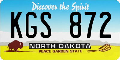 ND license plate KGS872