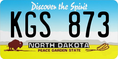 ND license plate KGS873