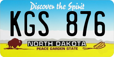 ND license plate KGS876