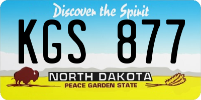 ND license plate KGS877