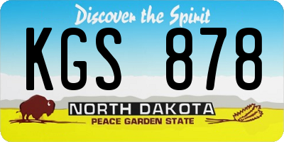 ND license plate KGS878