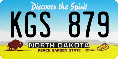 ND license plate KGS879