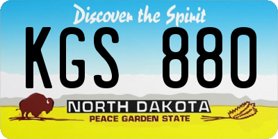 ND license plate KGS880
