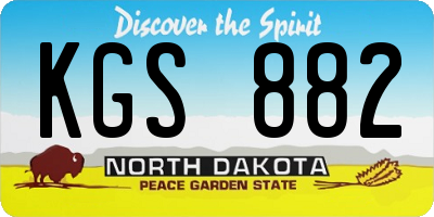 ND license plate KGS882