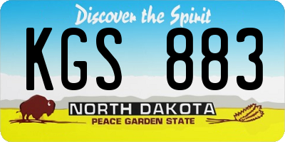 ND license plate KGS883