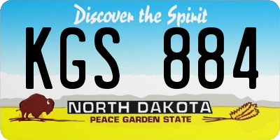ND license plate KGS884