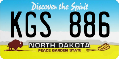 ND license plate KGS886