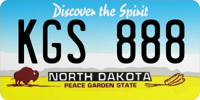 ND license plate KGS888