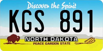 ND license plate KGS891