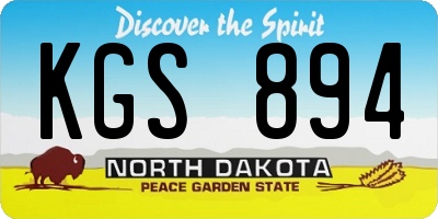 ND license plate KGS894