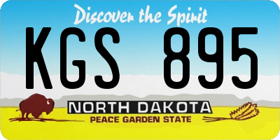 ND license plate KGS895