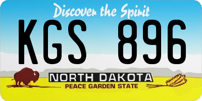 ND license plate KGS896