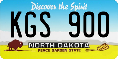 ND license plate KGS900