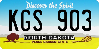 ND license plate KGS903