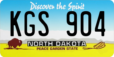 ND license plate KGS904