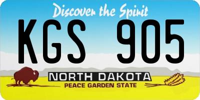 ND license plate KGS905