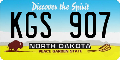 ND license plate KGS907