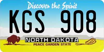 ND license plate KGS908