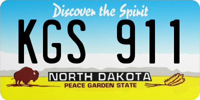 ND license plate KGS911