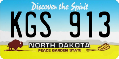 ND license plate KGS913
