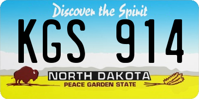 ND license plate KGS914