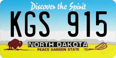 ND license plate KGS915