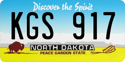 ND license plate KGS917