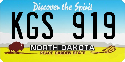 ND license plate KGS919