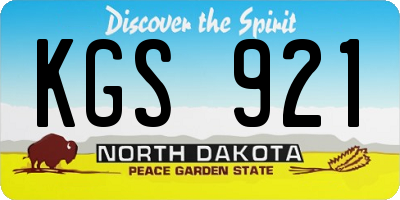 ND license plate KGS921