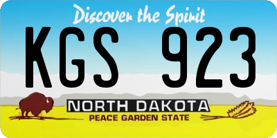 ND license plate KGS923