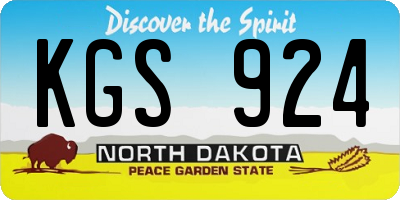 ND license plate KGS924