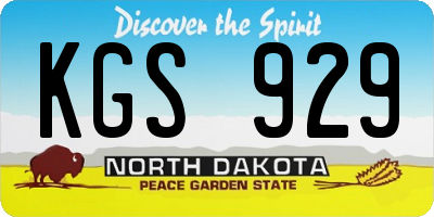 ND license plate KGS929